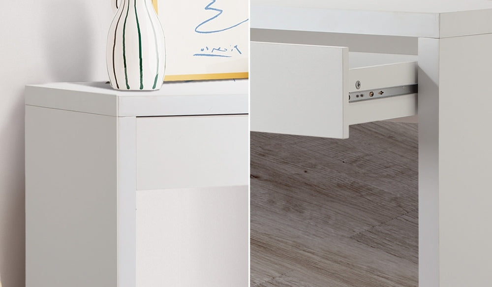 Oikiture Console Table with Drawer White-Console Table-PEROZ Accessories