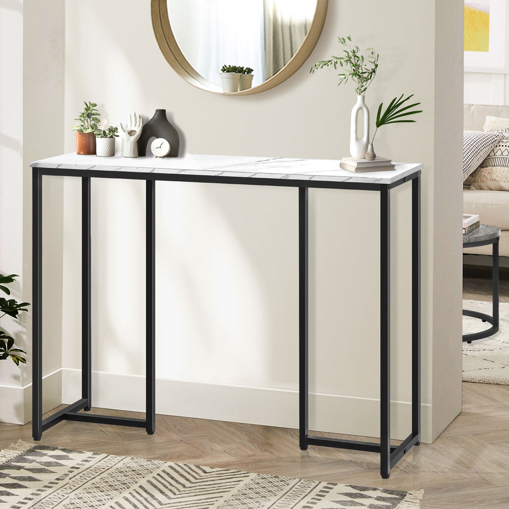 Oikiture Console Table with Metal Frame 95 x 29 x 78.5 Hallway Table Display Side Table-Console Tables-PEROZ Accessories