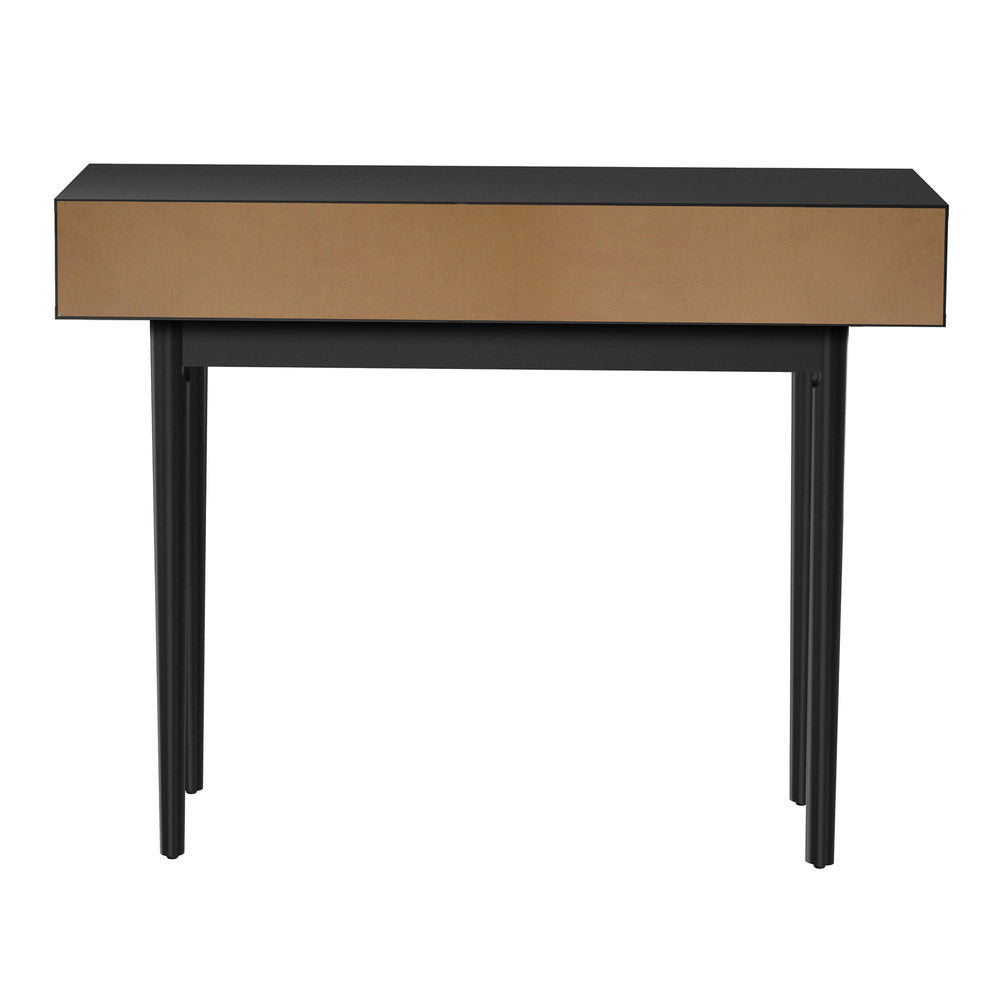 Oikiture Console Table, 100cm Entry Hallway Side Table with 2 Storage Drawer Display Desk Black-Console Tables-PEROZ Accessories