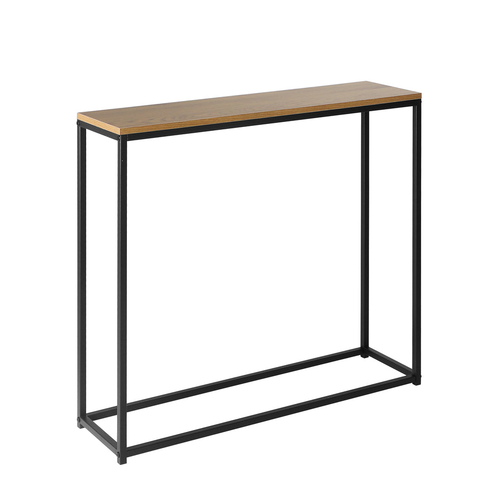 Oikiture Console Table Wooden Tabletop Black&Wood-Console Tables-PEROZ Accessories
