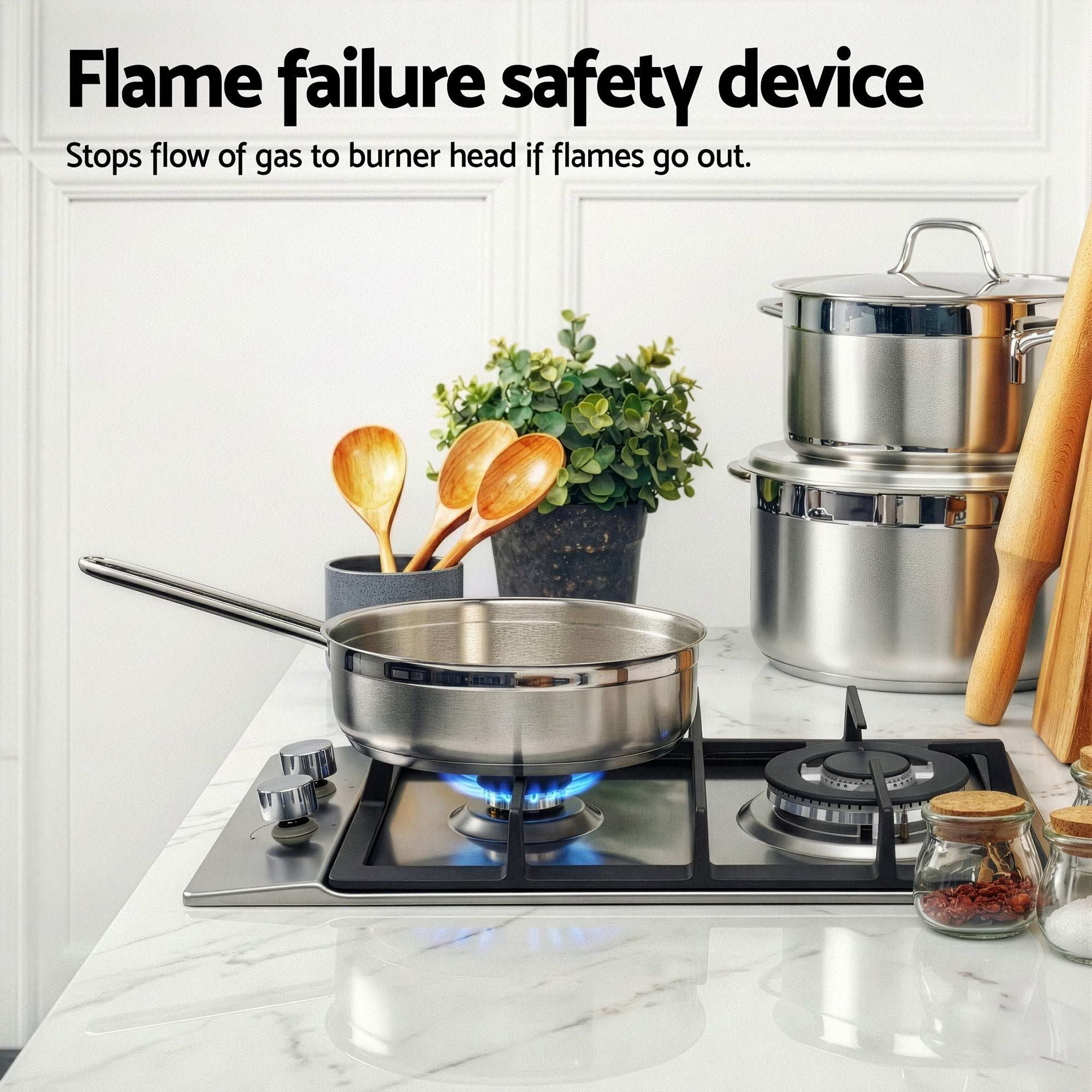 Devanti Gas Cooktop 30cm 2 Burner Silver-Appliances > Kitchen Appliances > Cooktops & Stoves-PEROZ Accessories