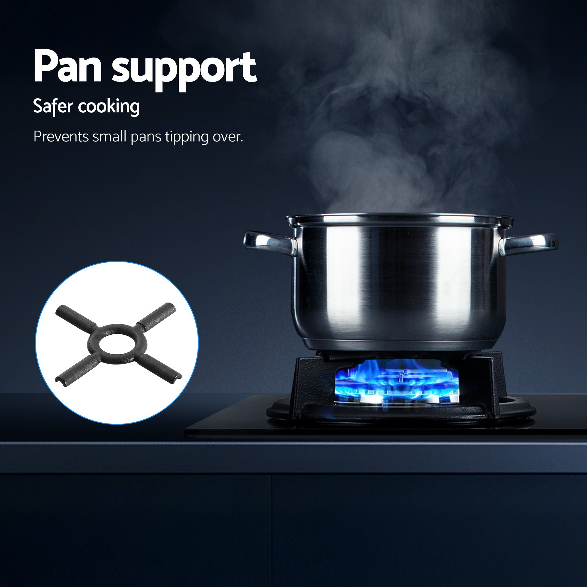 Devanti Gas Cooktop 60cm 4 Burner Black-Appliances > Kitchen Appliances-PEROZ Accessories