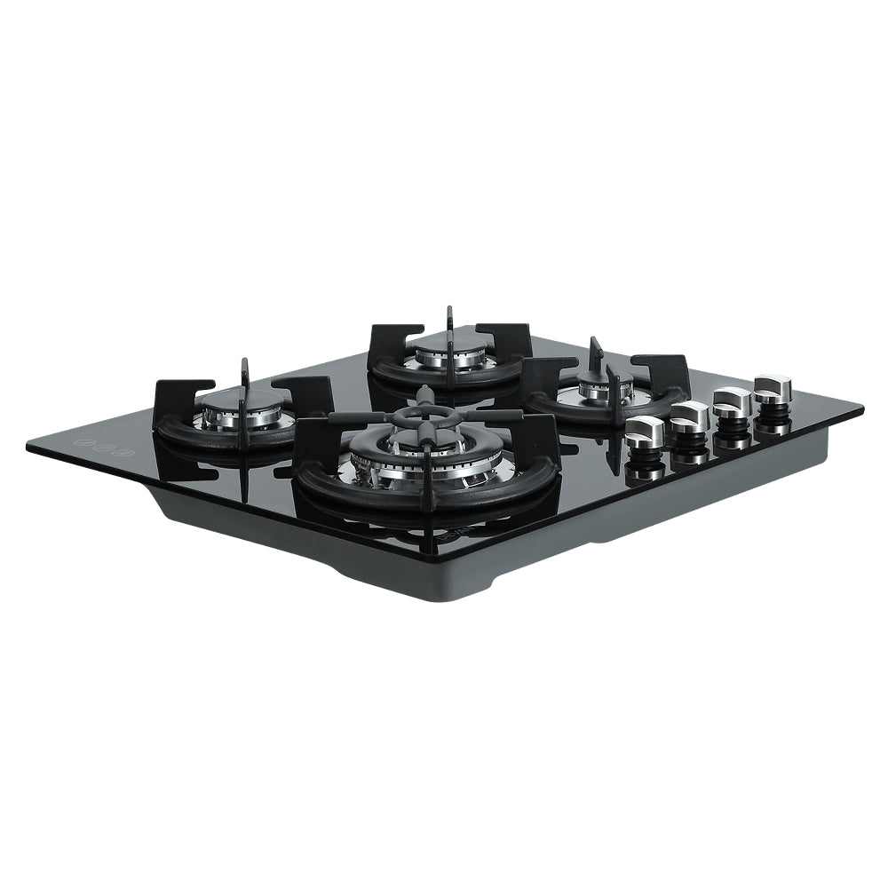 Devanti Gas Cooktop 60cm 4 Burner Black-Appliances > Kitchen Appliances-PEROZ Accessories