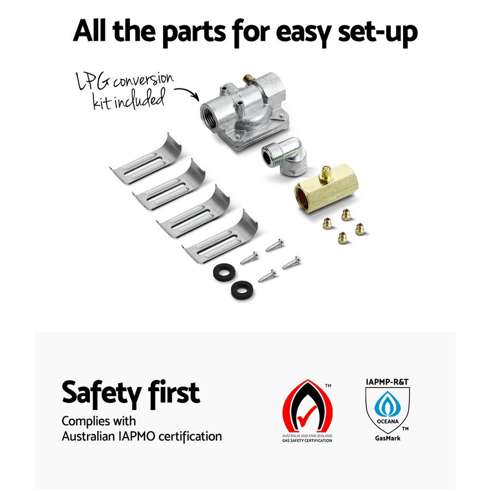 Devanti Gas Cooktop 90cm 5 Burner Black-Appliances > Kitchen Appliances-PEROZ Accessories