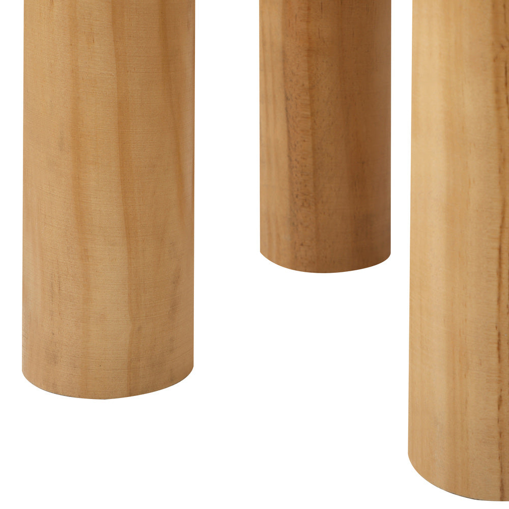 Oikiture Coffee Table Side End Tables Round Wooden-Coffee Tables-PEROZ Accessories
