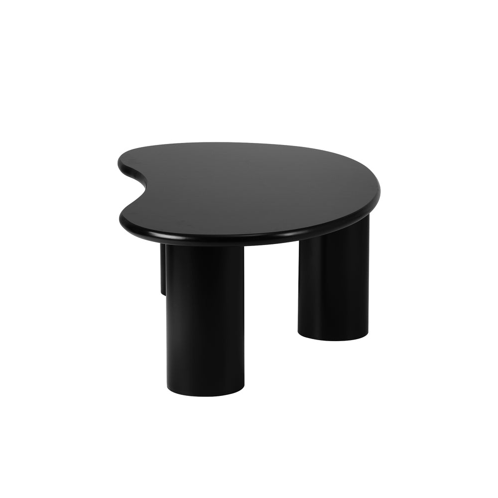 Oikiture Coffee Table Cafe Desk Irregular Black-Coffee Tables-PEROZ Accessories