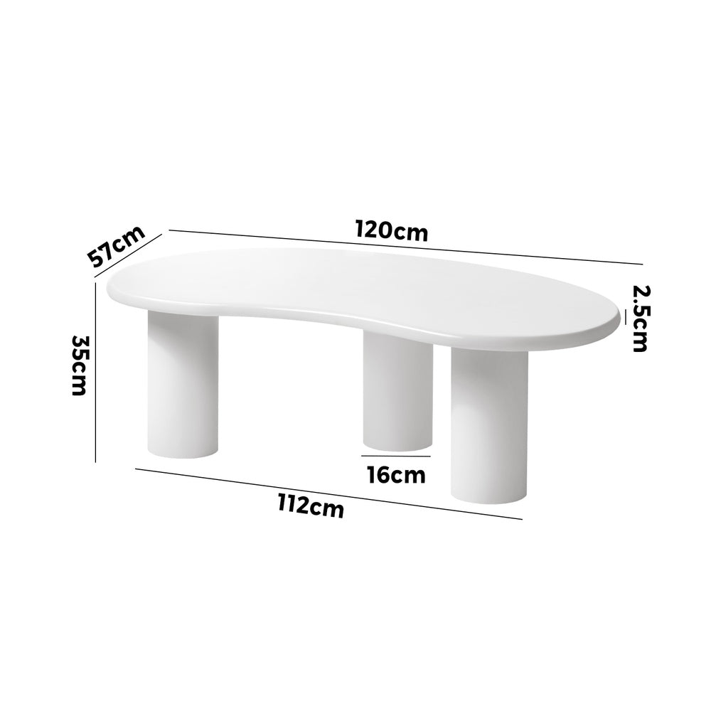 Oikiture Coffee Table Side Tables Living Room Irregular White-Coffee Tables-PEROZ Accessories
