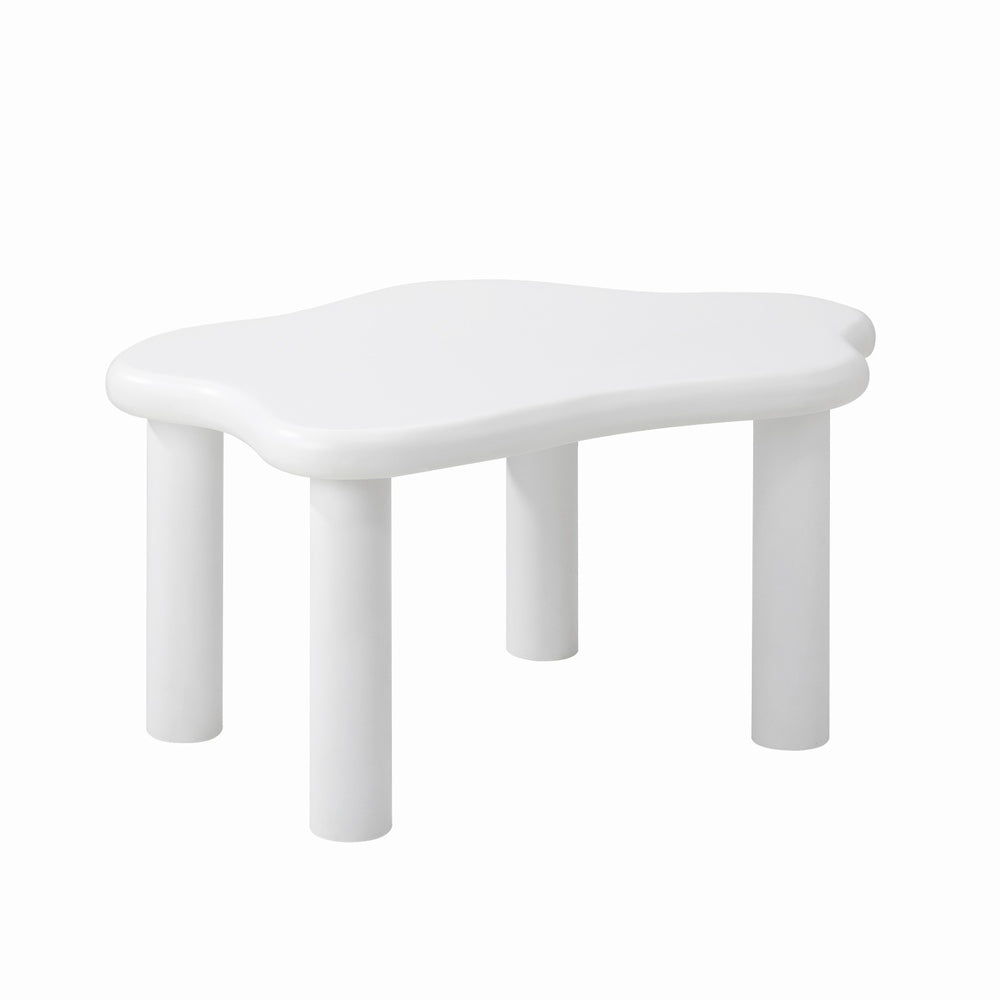 Oikiture Coffee Table Side Tables Living Room White Irregular-Coffee Tables-PEROZ Accessories