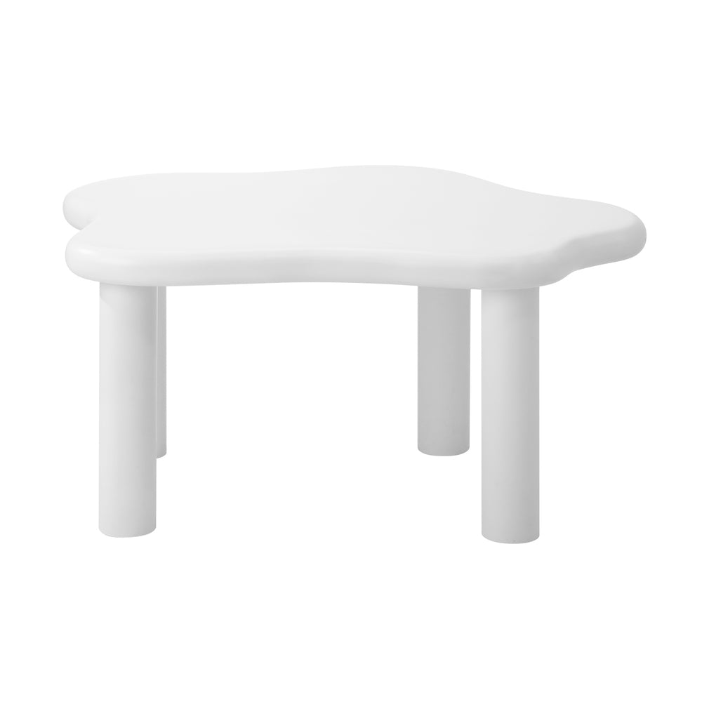 Oikiture Coffee Table Side Tables Living Room White Irregular-Coffee Tables-PEROZ Accessories