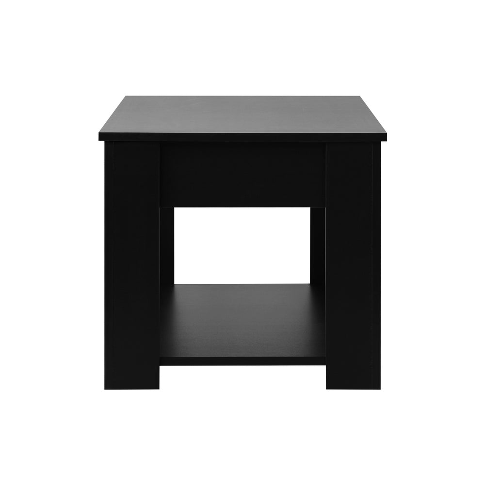 Oikiture Coffee Table with Lift Up Top and Storage Space, Wooden Side Table Black-Coffee Tables-PEROZ Accessories