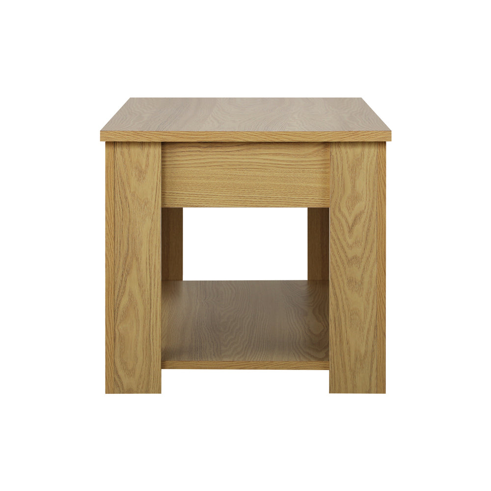Oikiture Coffee Table with Lift Up Top and Storage Space, Wooden Side Table Beige-Coffee Tables-PEROZ Accessories