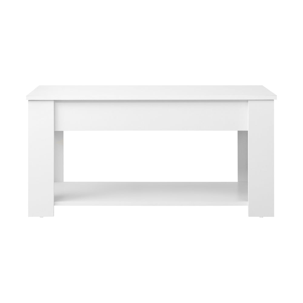 Oikiture Coffee Table with Lift Up Top and Storage Space, Wooden Side Table White-Coffee Tables-PEROZ Accessories