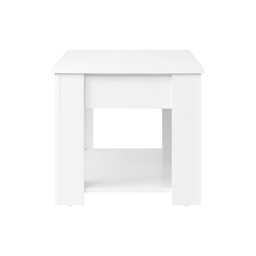 Oikiture Coffee Table with Lift Up Top and Storage Space, Wooden Side Table White-Coffee Tables-PEROZ Accessories