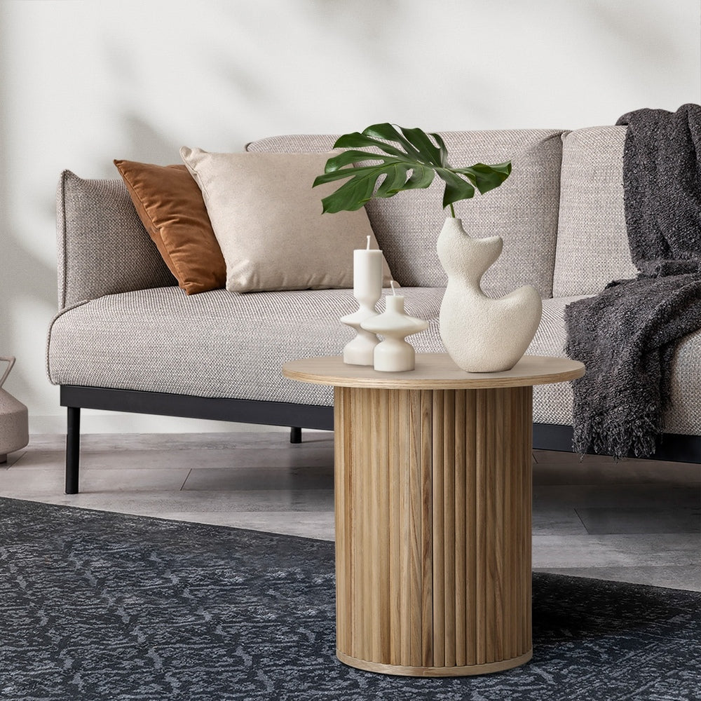 Oikiture Coffee Table Side End Tables Natural-Coffee Table-PEROZ Accessories