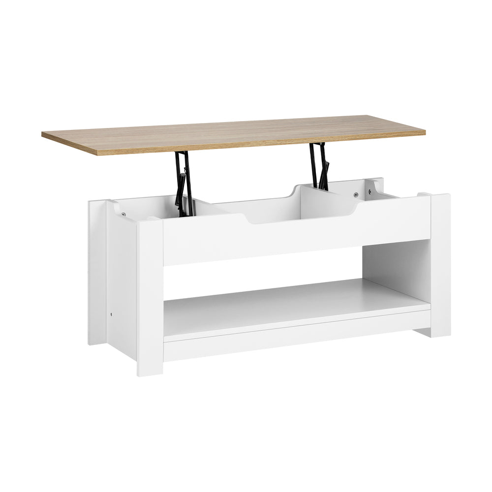 Oikiture Coffee Table Lift Up Top Modern Tables Hidden Storage Shelf Display-Coffee Tables-PEROZ Accessories