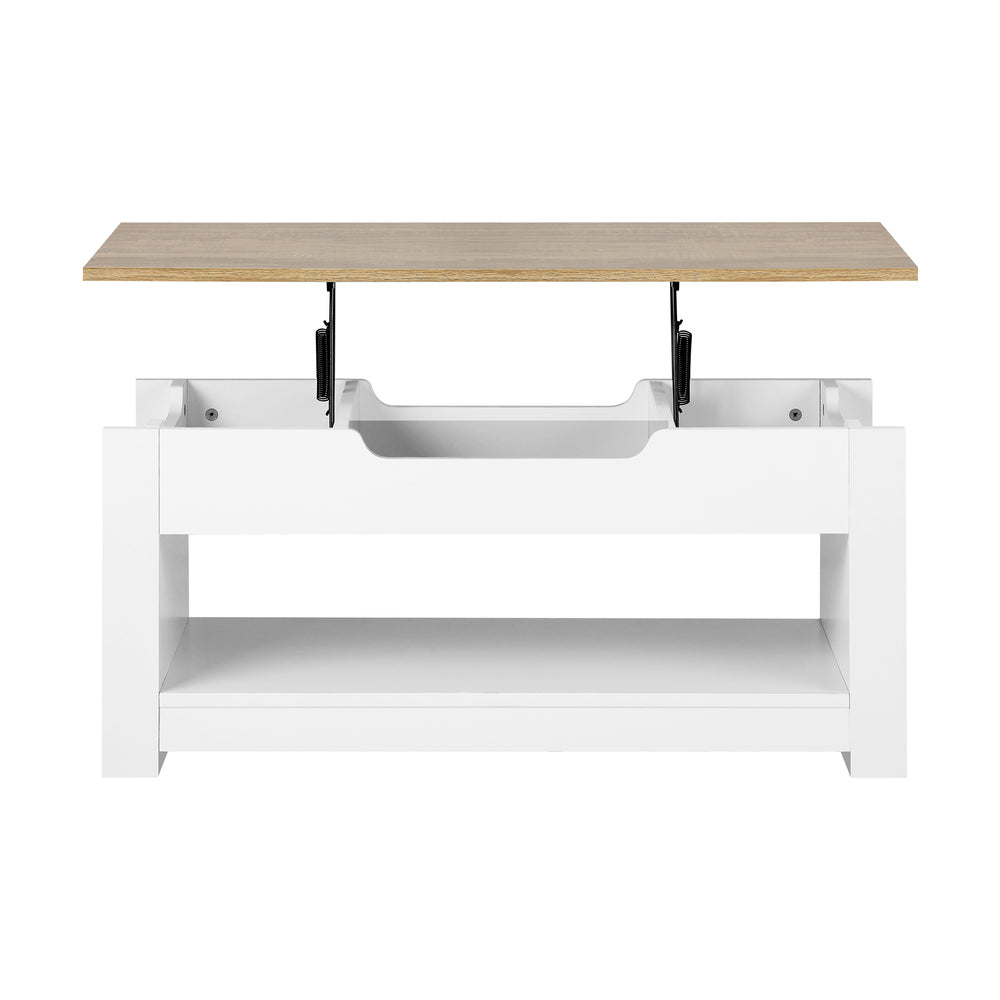 Oikiture Coffee Table Lift Up Top Modern Tables Hidden Storage Shelf Display-Coffee Tables-PEROZ Accessories