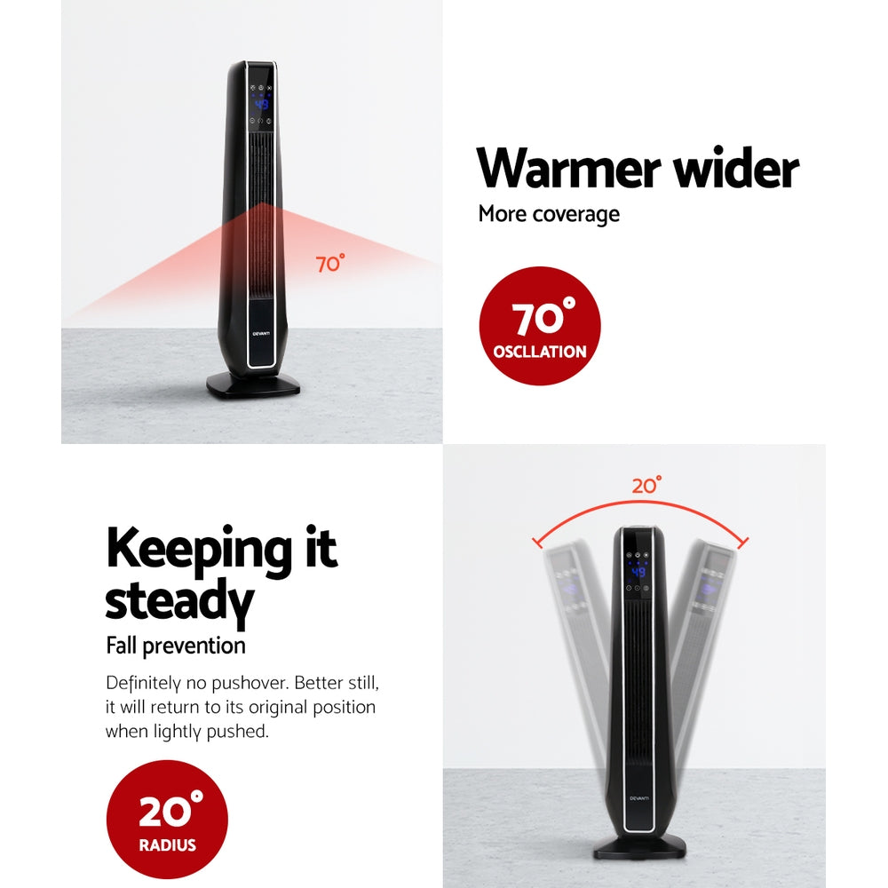 Devanti Electric Ceramic Tower Heater 2400W-Heaters-PEROZ Accessories