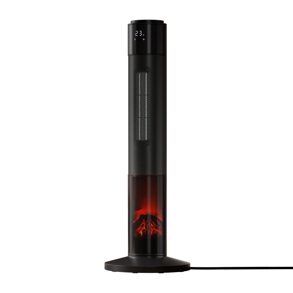 Devanti Ceramic Tower Heater 3D Flame 2000W-Heaters-PEROZ Accessories