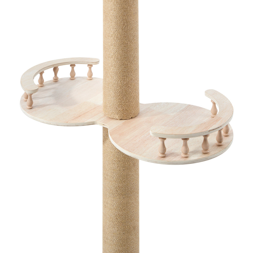 Alopet Cat Tree Wood Tower Scratching 300cm Post Floor to Ceiling-Cat Tree-PEROZ Accessories