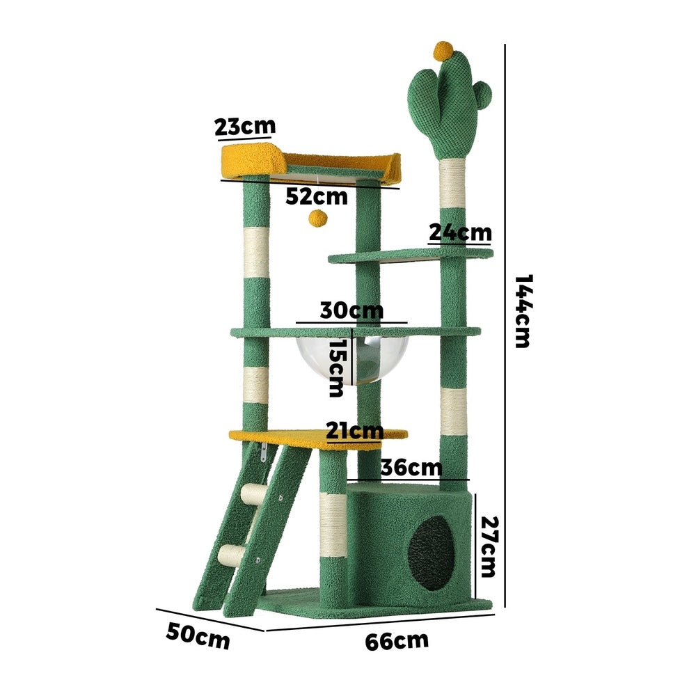 Alopet Cat Tree Tower Scratching Post 144cm Pet Condo House Furniture Scratcher-Cat Trees-PEROZ Accessories