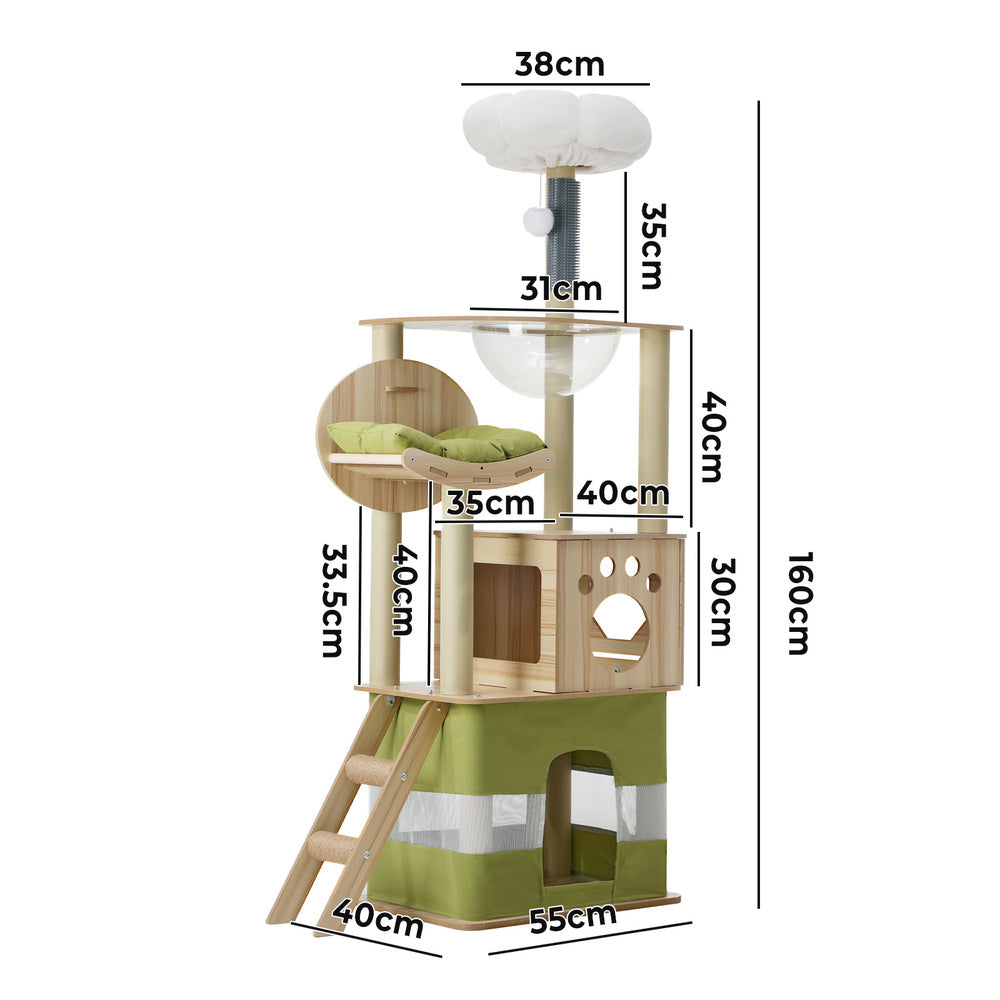 Alopet Cat Tree Tower Scratching Post Scratcher 160cm-Cat Trees-PEROZ Accessories