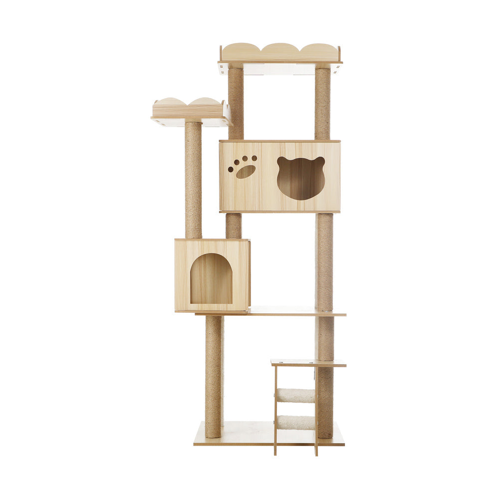 Alopet Cat Tree Tower Scratching Post Wood Condo 161cm-Cat Trees-PEROZ Accessories