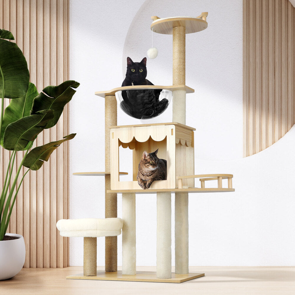 Alopet Cat Tree 131cm Cat Tower with Cat Scratching Post and Cat Condo-Cat Trees-PEROZ Accessories