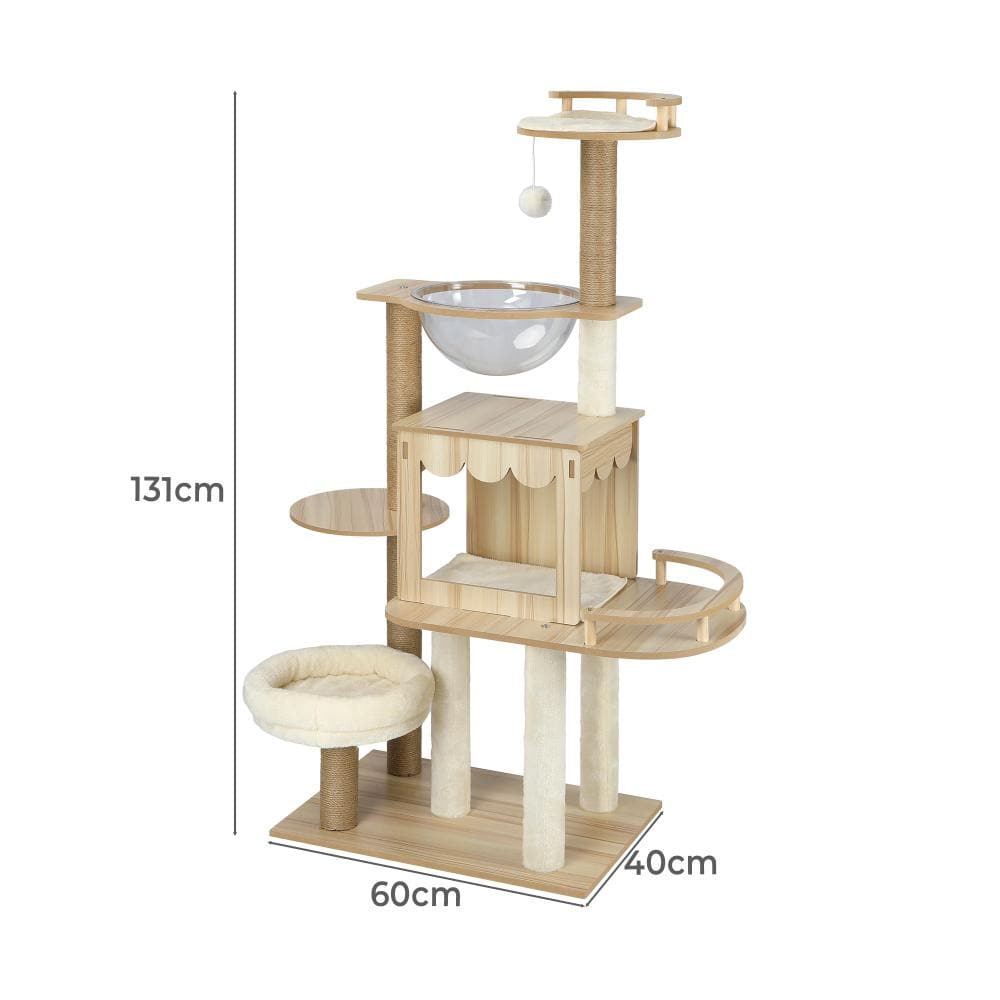 Alopet Cat Tree 131cm Cat Tower with Cat Scratching Post and Cat Condo-Cat Tree-PEROZ Accessories