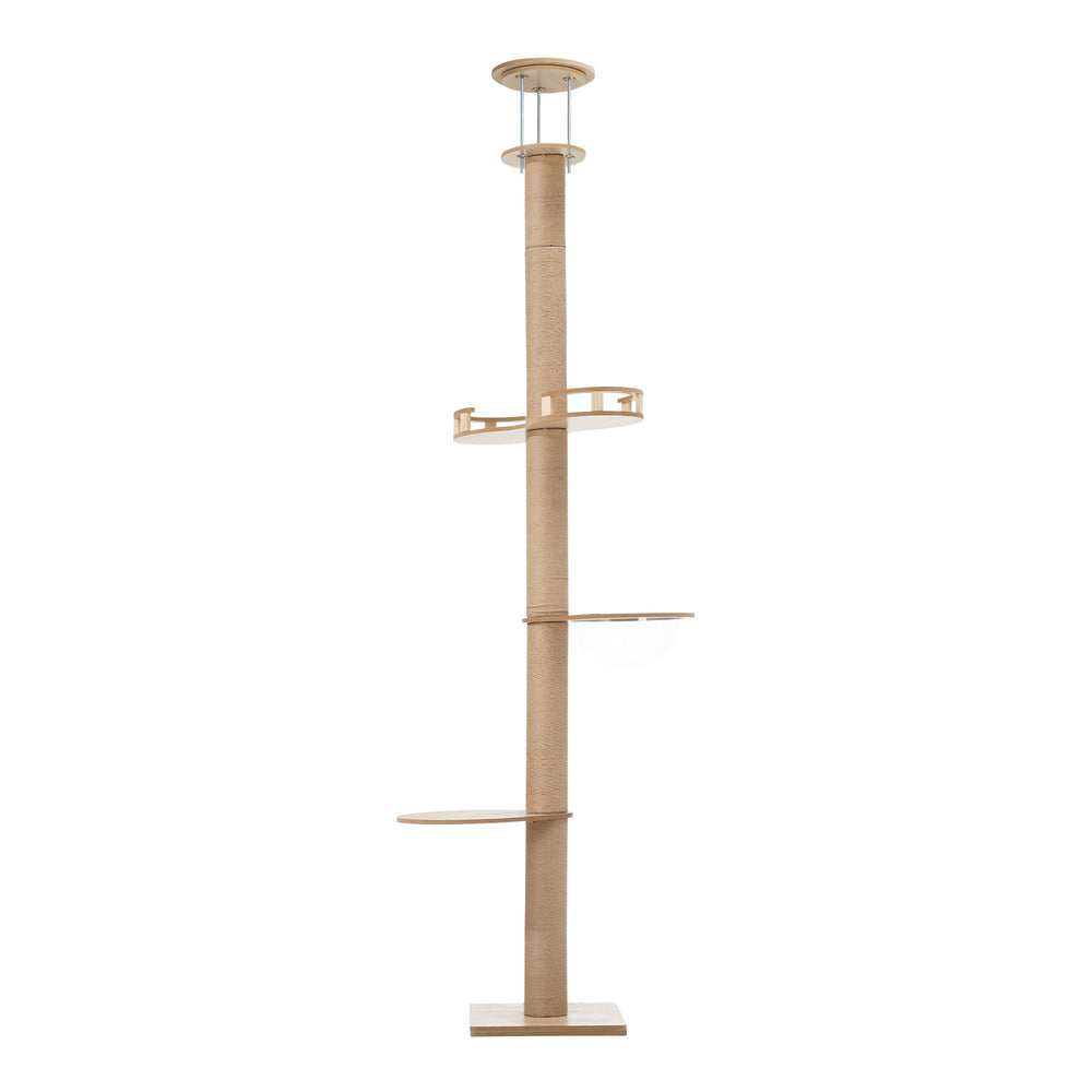 Alopet Cat Tree Wood Tower Scratching 270cm Post Floor to Ceiling-Cat Tree-PEROZ Accessories