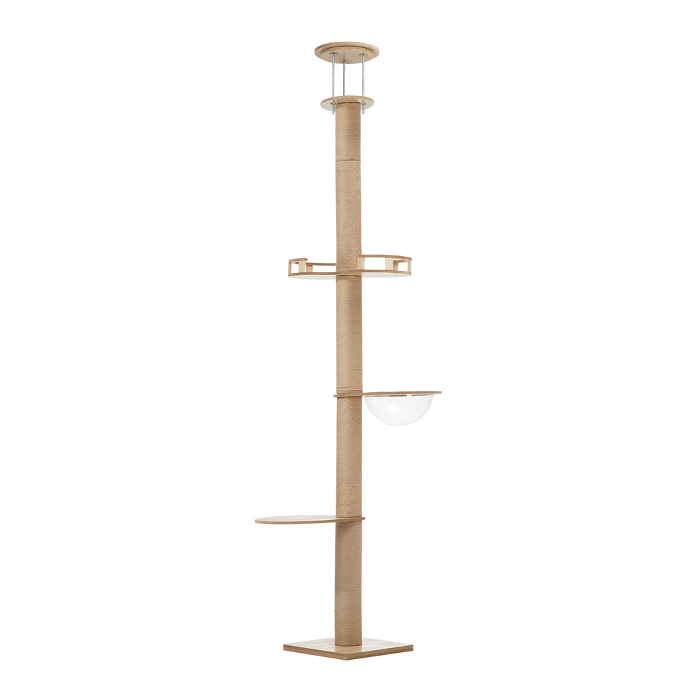 Alopet Cat Tree Wood Tower Scratching 270cm Post Floor to Ceiling-Cat Tree-PEROZ Accessories