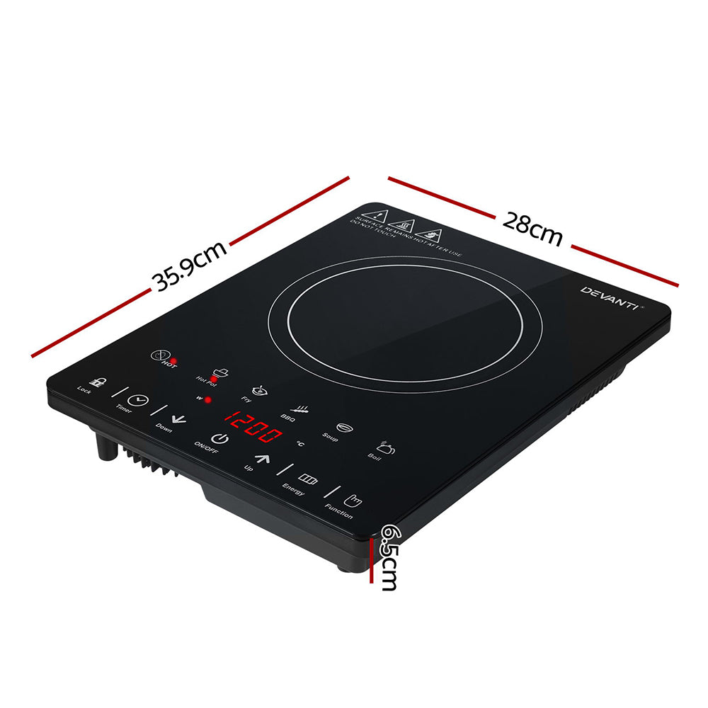Devanti Electric Ceramic Cooktop 30cm-Appliances > Kitchen Appliances-PEROZ Accessories