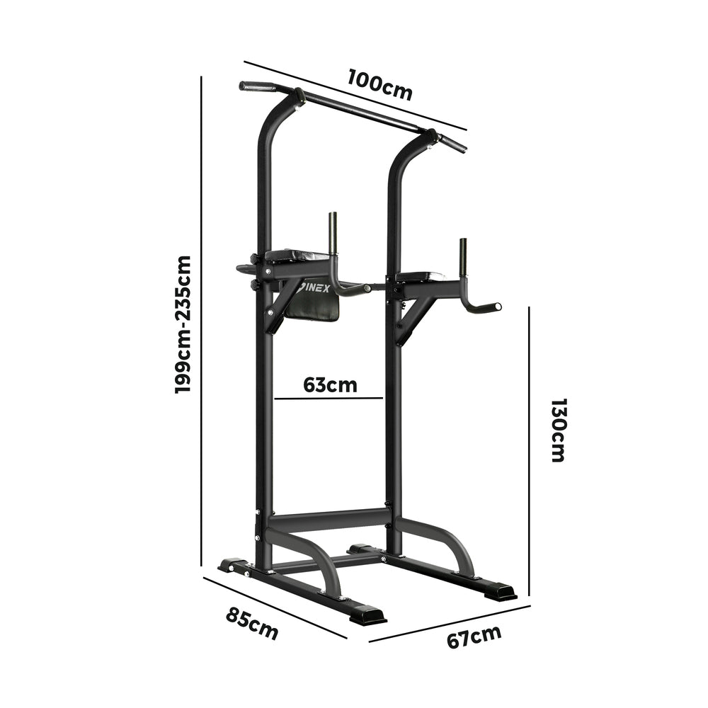 Finex Power Tower Chin Up Bar Station Weight Bench Push Pull Up Knee Raise Gym-Chin Up Tower-PEROZ Accessories