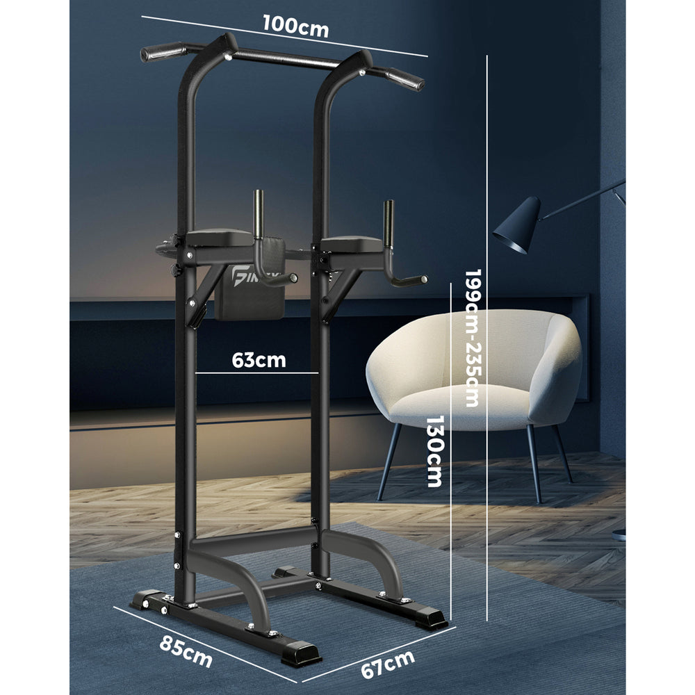 Finex Power Tower Chin Up Bar Station Weight Bench Push Pull Up Knee Raise Gym-Chin Up Tower-PEROZ Accessories