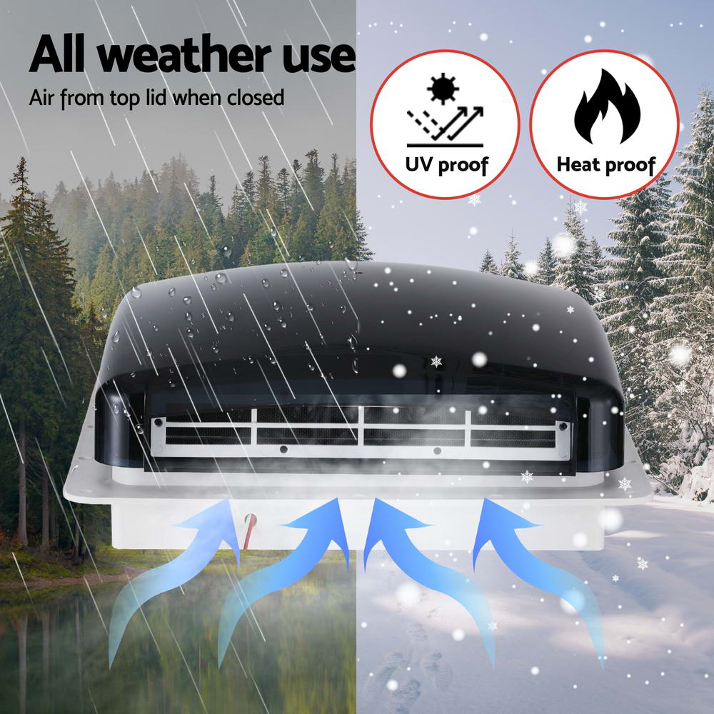 Weisshorn Caravan Air Vent Roof Hatch 12V Shower Fan Reversible Airlfow Rainy Use Camper-Outdoor Recreation > Camping > Caravan Accessories-PEROZ Accessories