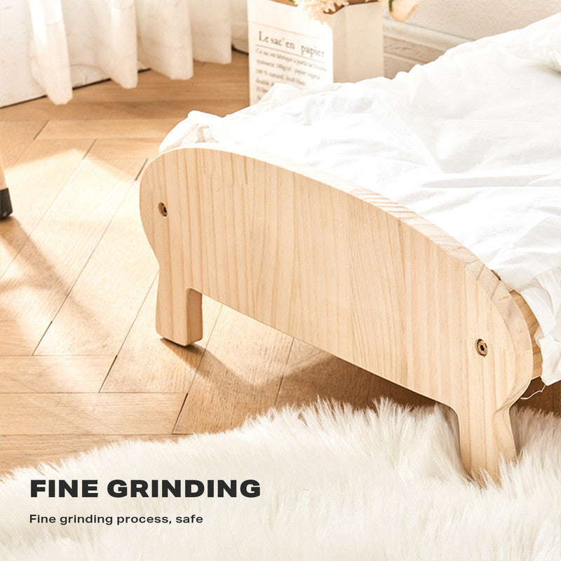 Cat Dog Wooden Bed Pet Sofa for Small Pet Wood Frame Beds With Bedding-Pet Care > Dog Supplies > Dog Beds-PEROZ Accessories