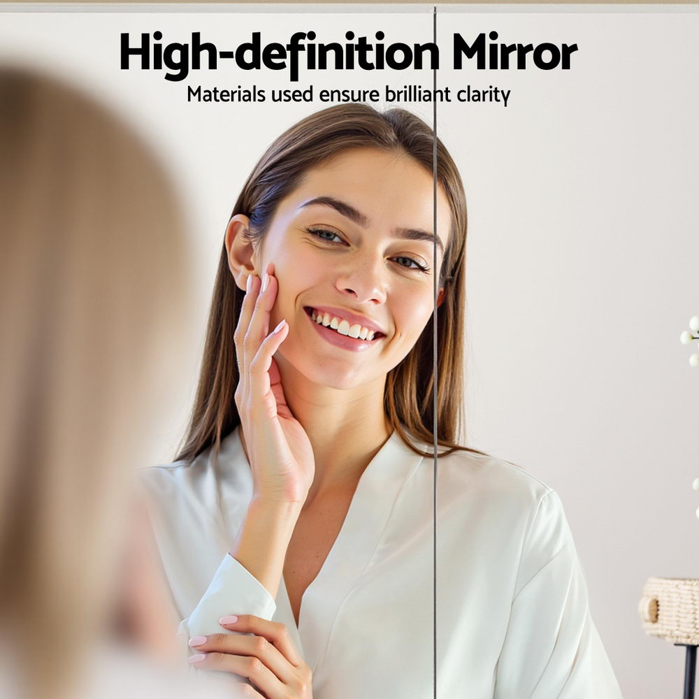 Cefito Bathroom Mirror Cabinet Medicine Adjustable Shelves Wall Hung 900x750mm White-Furniture > Bathroom > Bathroom Cabinets, Cupboards & Storage-PEROZ Accessories