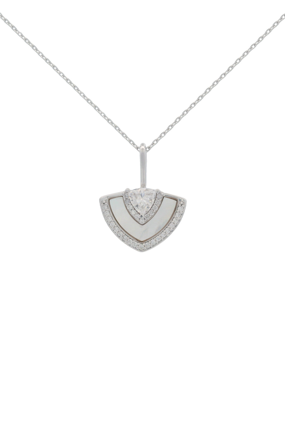 CHIC NOEL MOTHER OF PEARL FAN PENDANT SILVER-PEROZ Accessories