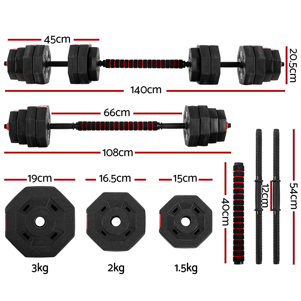 Everfit 40kg Dumbbells Barbell Set Adjustable Dumbbell Weight Lifting-Sports & Fitness > Exercise, Gym & Fitness > Free Weights-PEROZ Accessories