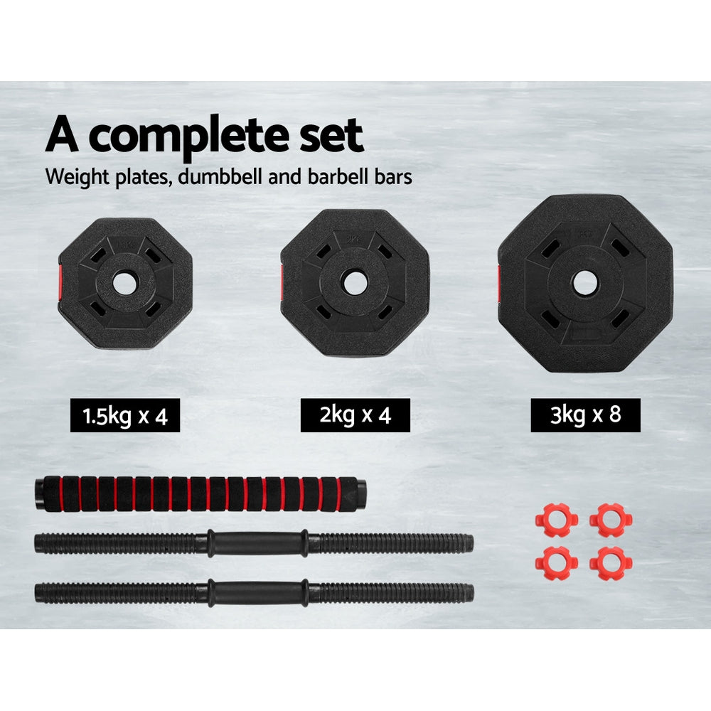 Everfit 40kg Dumbbells Barbell Set Adjustable Dumbbell Weight Lifting-Sports & Fitness > Exercise, Gym & Fitness > Free Weights-PEROZ Accessories