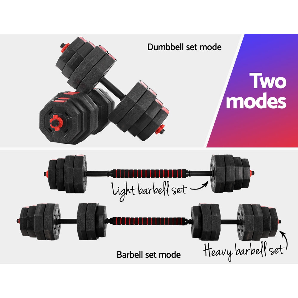Everfit 40kg Dumbbells Barbell Set Adjustable Dumbbell Weight Lifting-Sports & Fitness > Exercise, Gym & Fitness > Free Weights-PEROZ Accessories