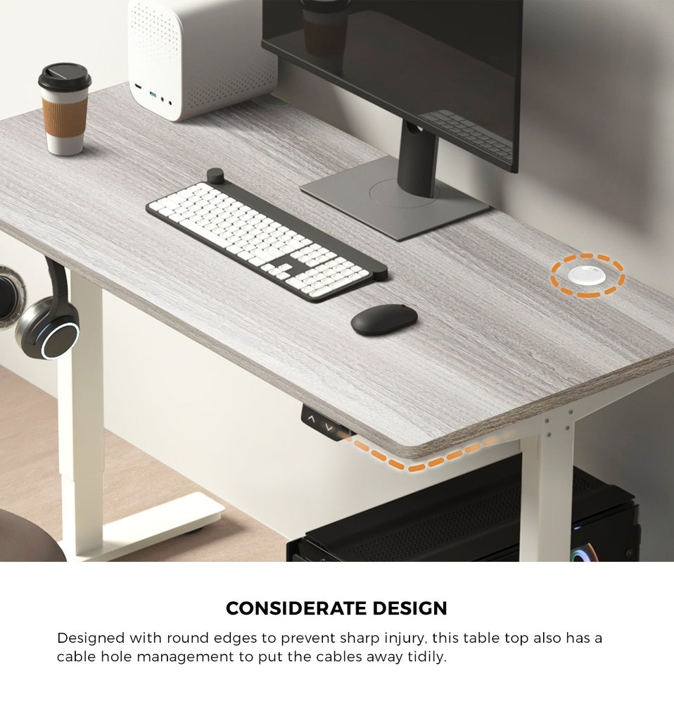 Oikiture Standing Desk Top Adjustable Electric Grey-Oak-Desk Board-PEROZ Accessories