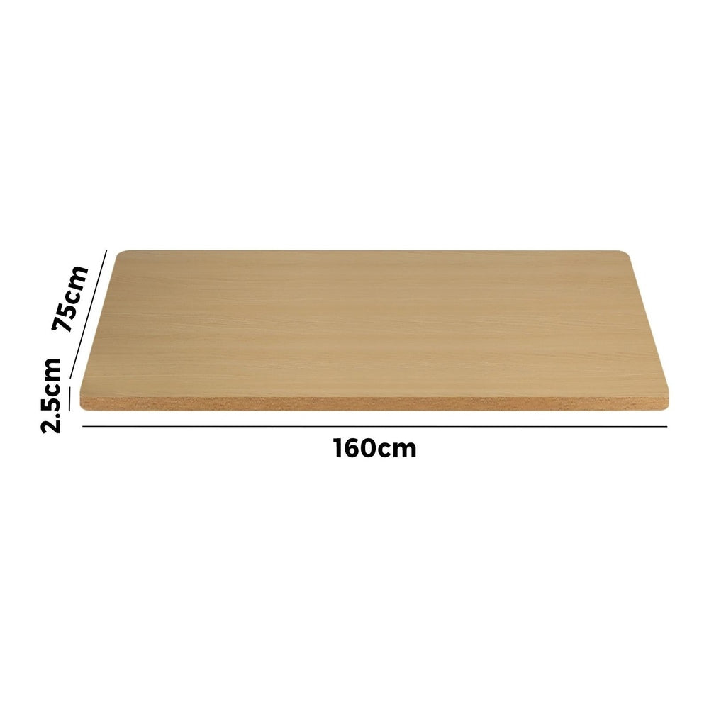 OIKITURE 160cm Standing Desk Top Adjustable Tabletop Sit Stand Desk Top Oak-Office Desks-PEROZ Accessories