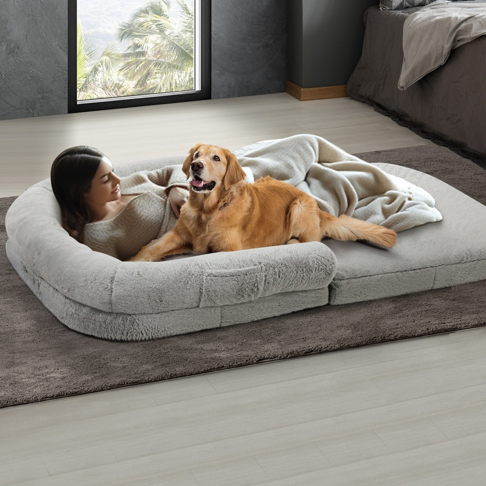 Alopet Foldable Calming Dog Bed Removable Washable Grey-Dog Bed-PEROZ Accessories
