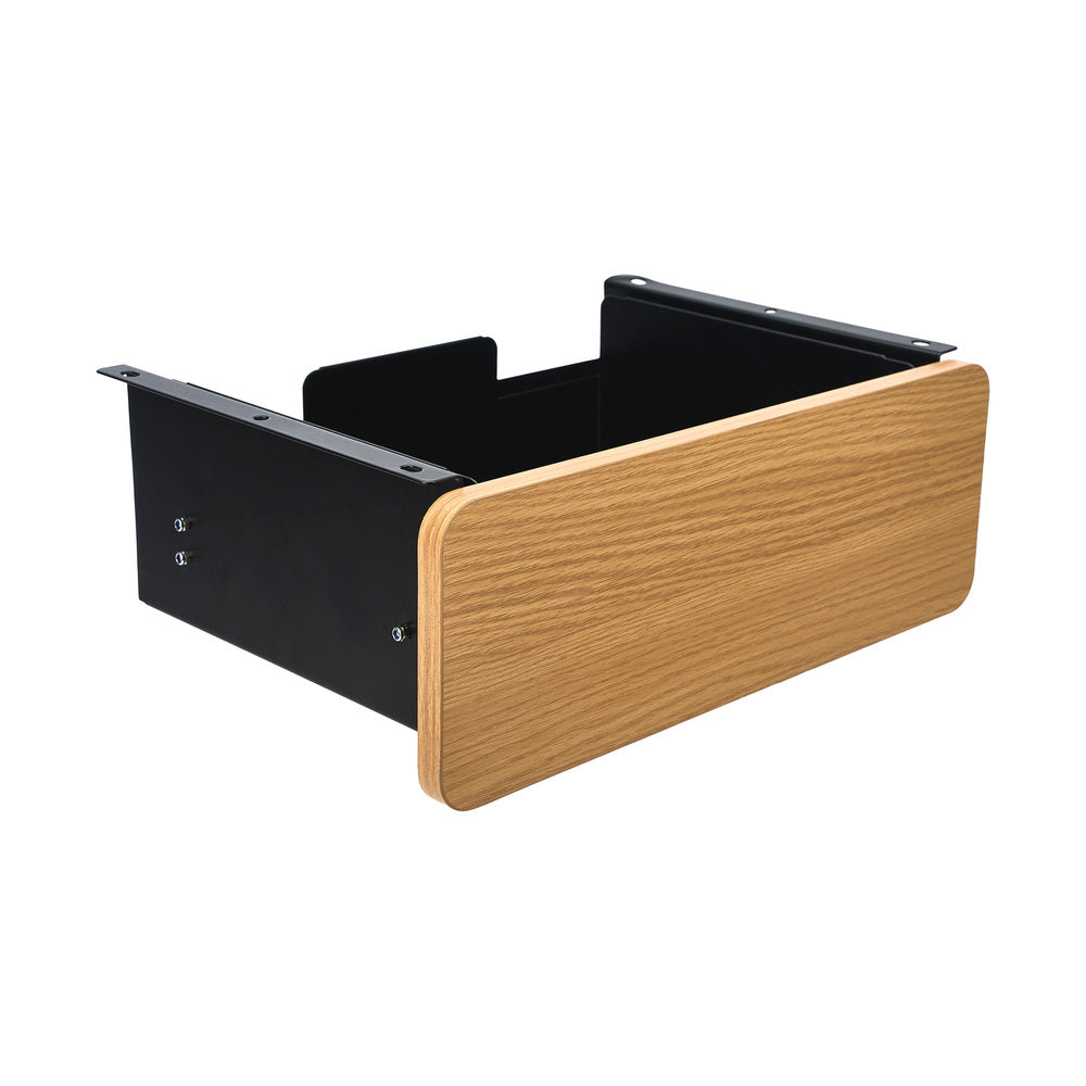 Oikiture Under Desk Drawer with 2 Drawers Dividers Natural and Black-Desk Drawers-PEROZ Accessories