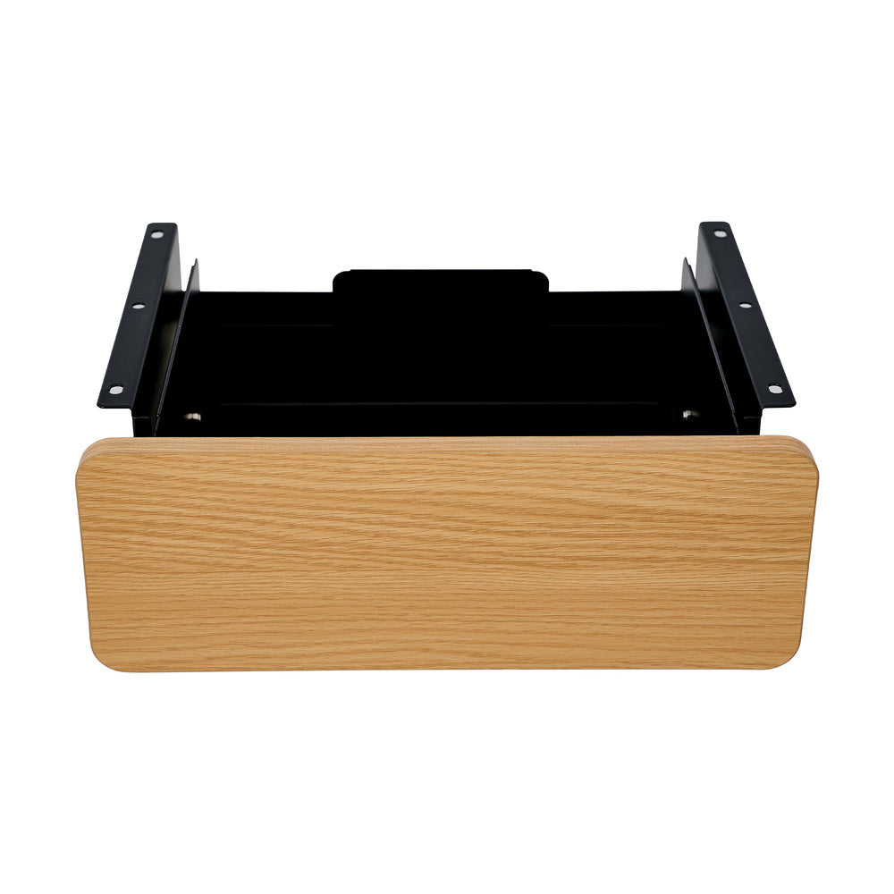 Oikiture Under Desk Drawer with 2 Drawers Dividers Natural and Black-Desk Drawers-PEROZ Accessories