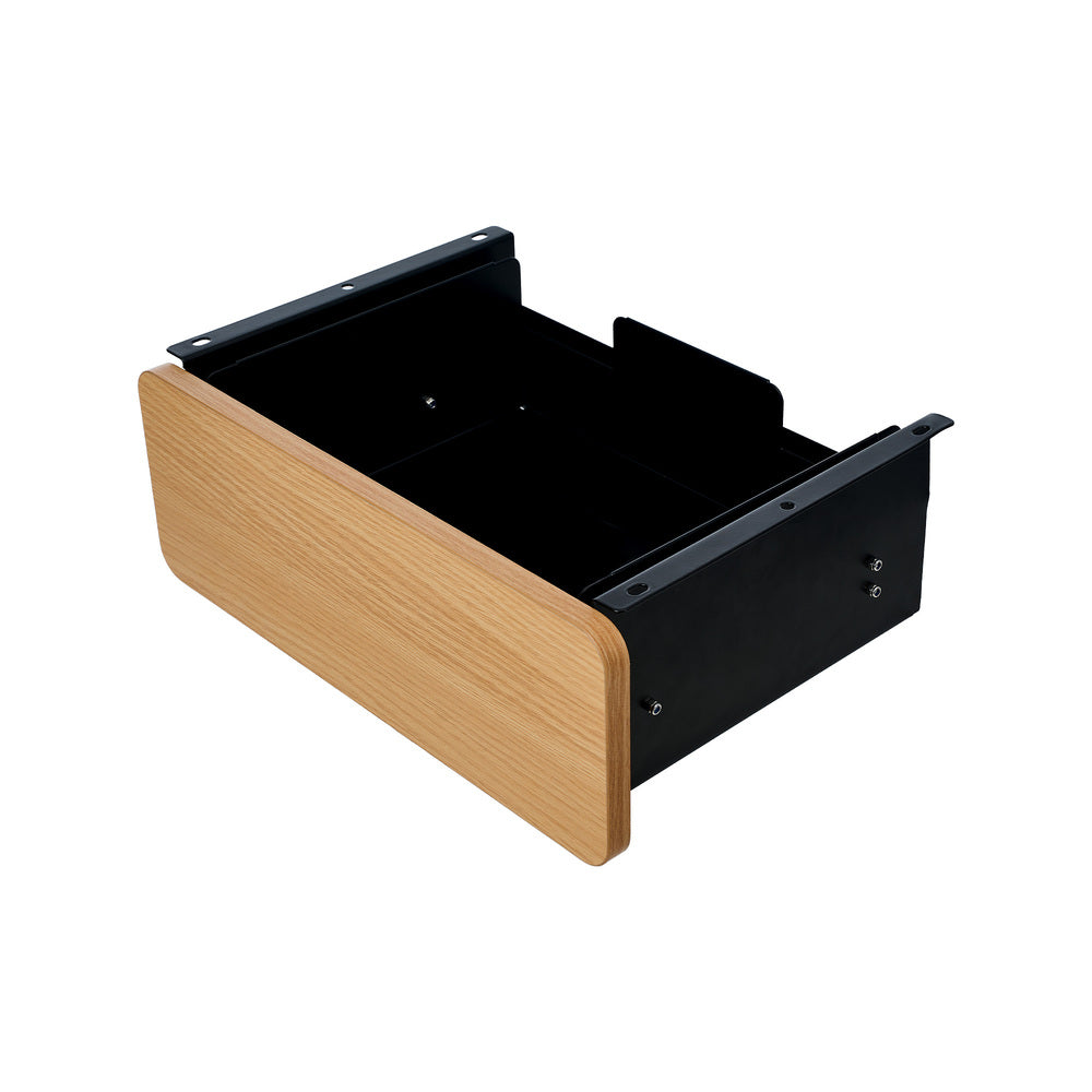 Oikiture Under Desk Drawer with 2 Drawers Dividers Natural and Black-Desk Drawers-PEROZ Accessories