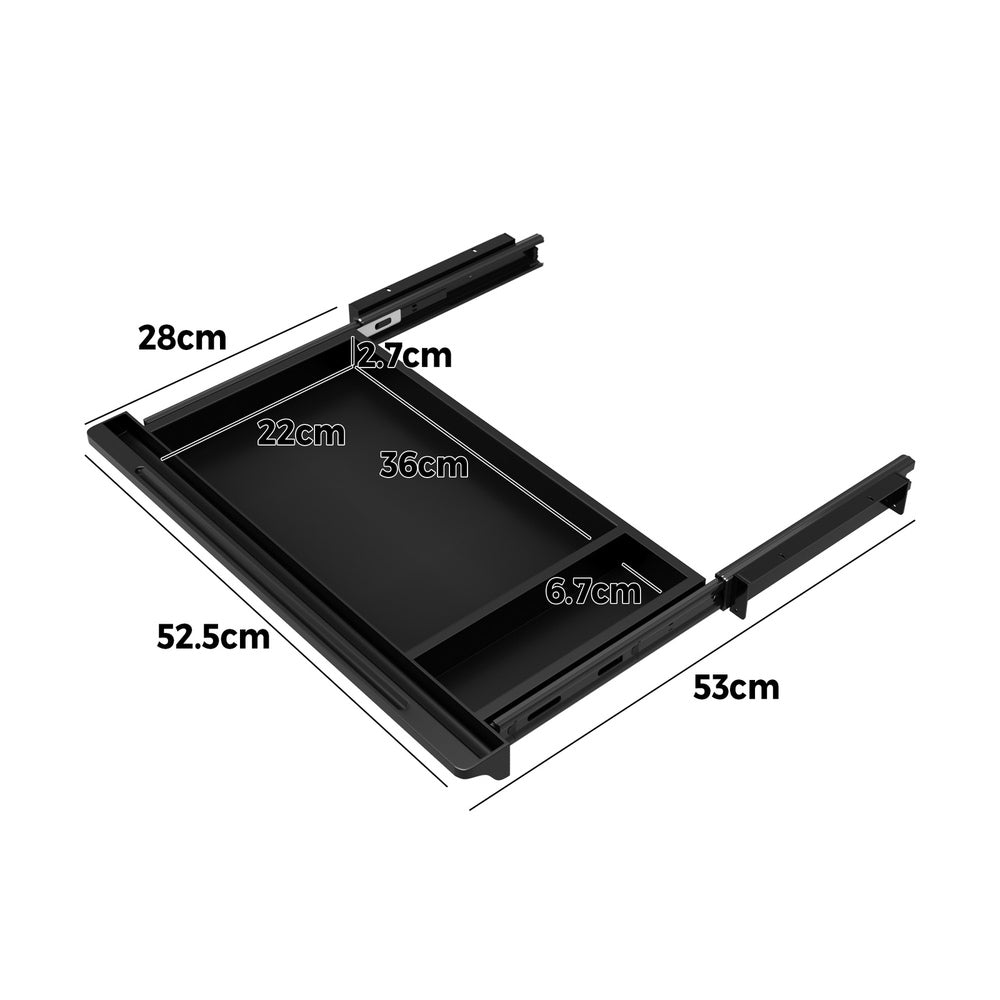 Oikiture Under Desk Drawer Pull-Out Drawer Sliding Tray Black-Desk Drawer-PEROZ Accessories