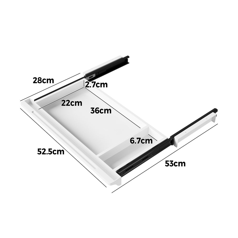 Oikiture Under Desk Drawer Pull-Out Drawer Sliding Tray White-Desk Drawer-PEROZ Accessories
