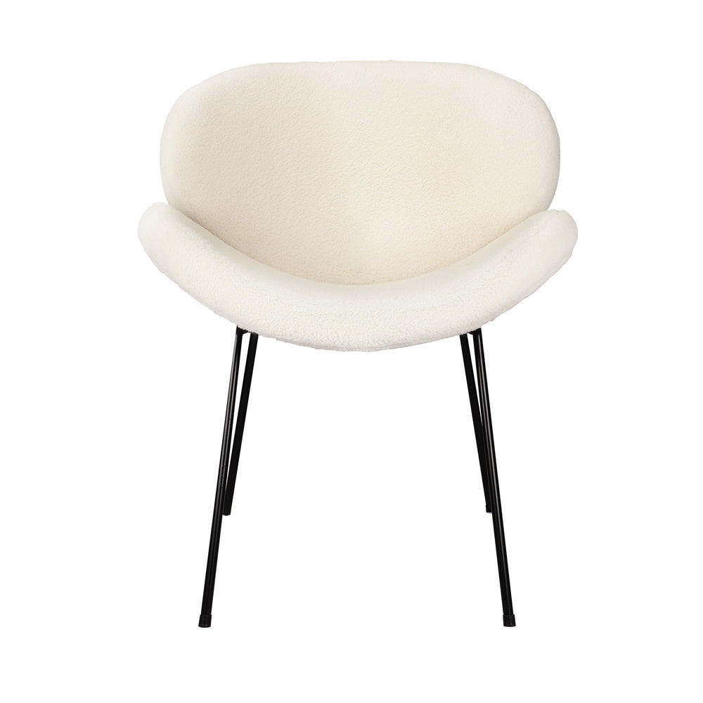 Oikiture 1PC Armchair Dining Chair Accent Chairs Tub Armchairs Sherpa Beige-Dining Chairs-PEROZ Accessories