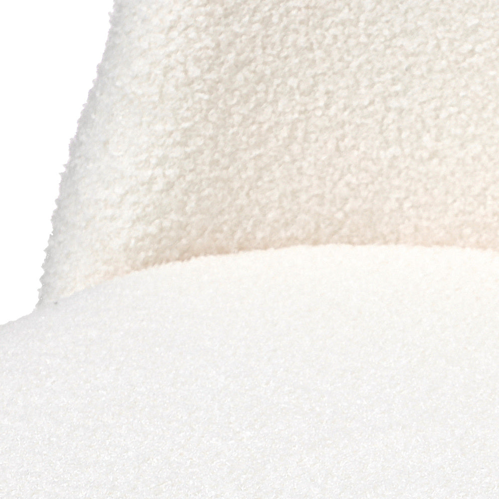 Oikiture 2x Dining Chairs Upholstered Sherpa Wooden White-Dining Chair-PEROZ Accessories